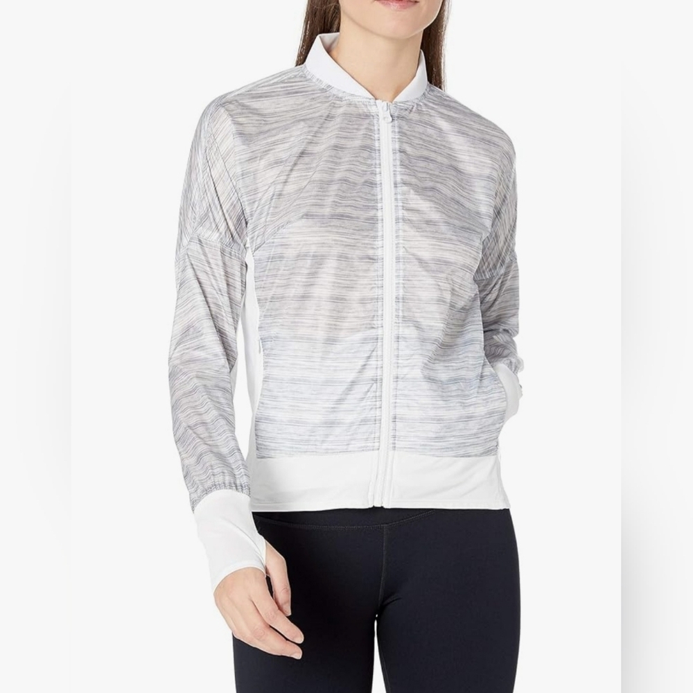 Blanc Noir Lightweight Moisture Wicking Activewear Jacket Space Dye Grey Size XS